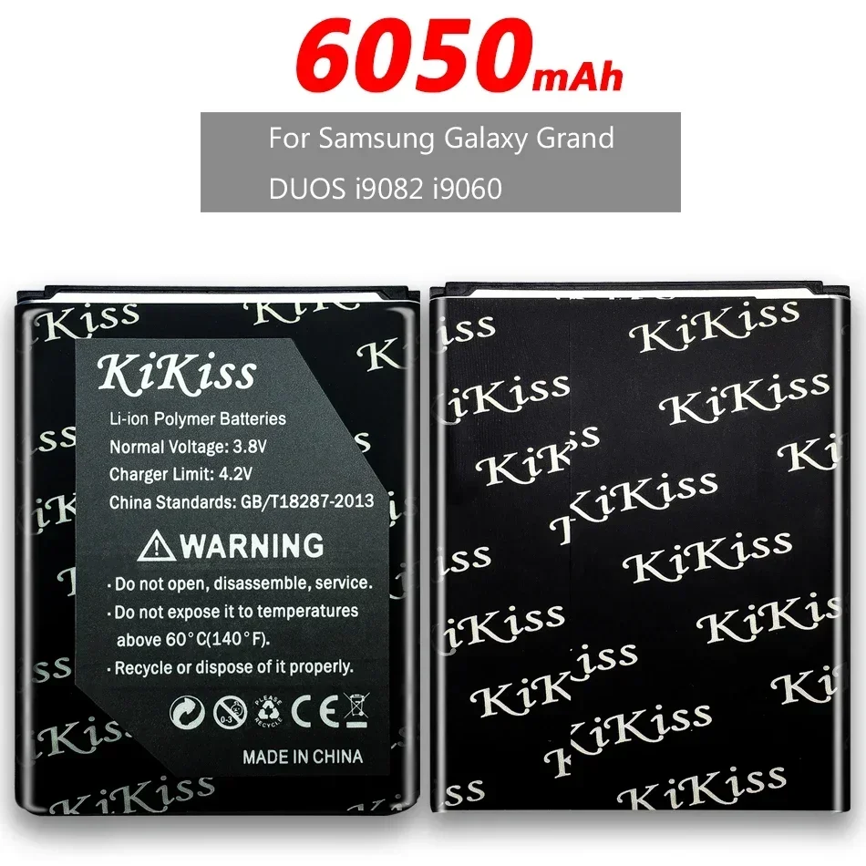 KiKiss Аккумулятор EB 535163 LU 6050 мАч для Samsung Galaxy Grand Duos I9082 I879 I9080 I9168 I9118 Neo+ I9060 Bateria