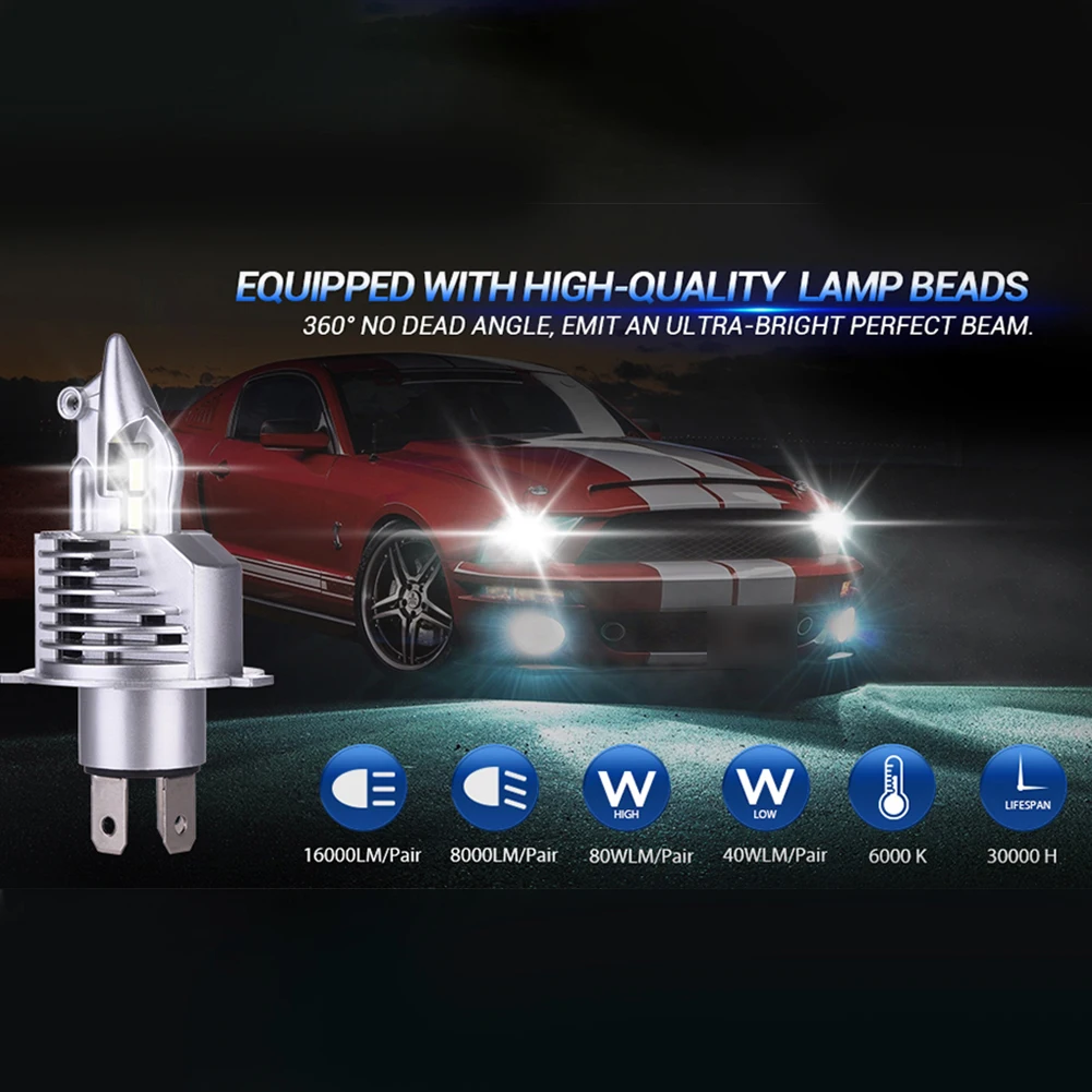

Car High Beam And Low Beam H4 LED Headlight Bulb LED Car Lights Front Fog Lights Motorcycle COB Headlight Bulb