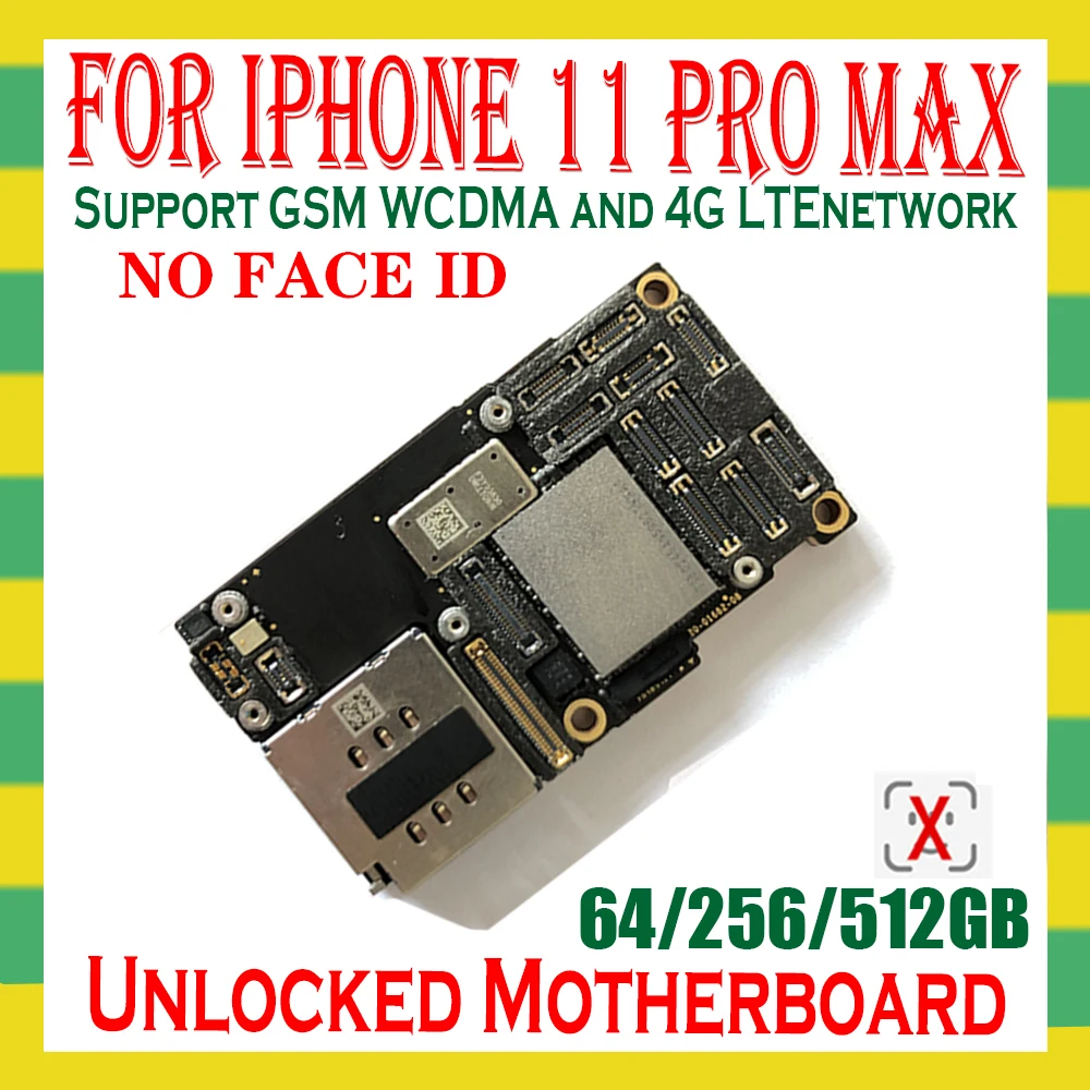 Заводская Разблокировка для iPhone 11 Pro Max 64 Гб/256 ГБ/512 ГБ оригинальная материнская