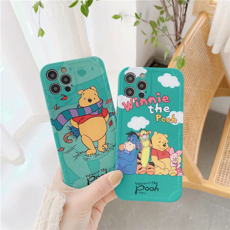 

BanDai Winnie the Pooh Phone Cases For iPhone 13 12 11 Pro Max XR XS MAX X 7/8Plus 2022 Cartoon Anti-drop Soft Cover
