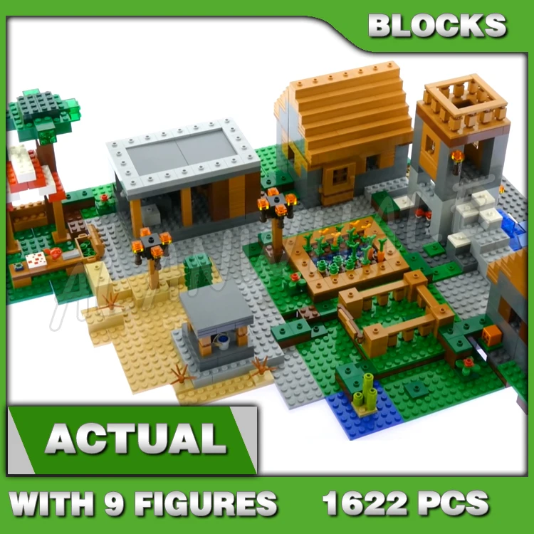 

1622pcs Game My World The Village Library Blacksmith Butcher Marketplace Zombie 10531 Building Blocks Toys Compatible With Model