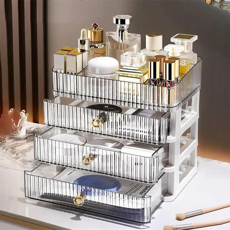 

Holder Organizers Drawers Cosmetics For 3 Countertop Organizer Vanity Brushes For And With Makeup Lotions Lipstick Clear Holders