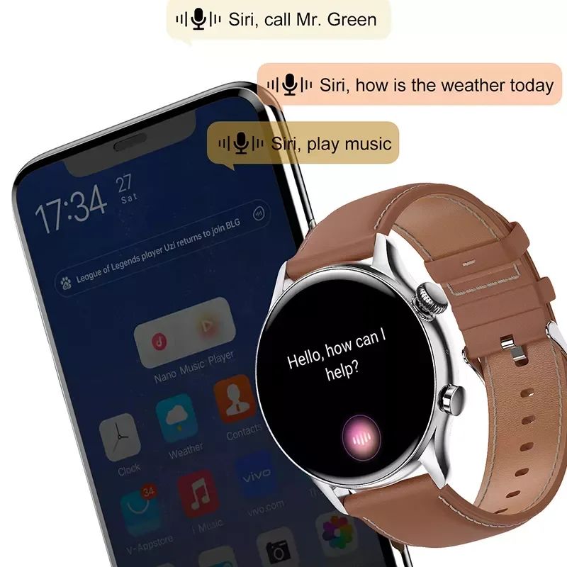 

2022 NFC Bluetooth Call Smart Watch Men 1.39" 390*390HD Pixel Display Screen Sport Fitness Tracker Waterproof Men Smartwat