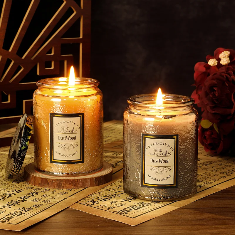 

Delicate Glass Holder Scented Candles Aromatic Gardenia Flower Scents Aromatic Candles Aromatherapy Air Freshening