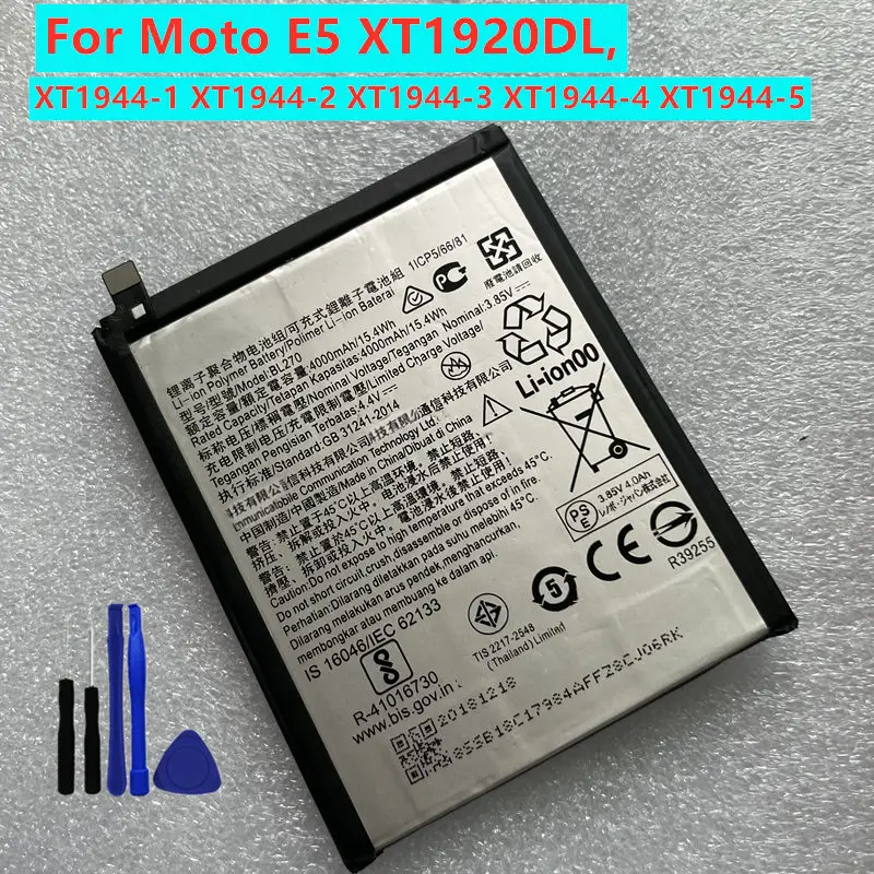 Новый оригинальный аккумулятор BL270 4000 мАч для Motorola Moto E5 XT1920DL XT1920-DL XT1944 -1 -2 -3 -4 -5 -