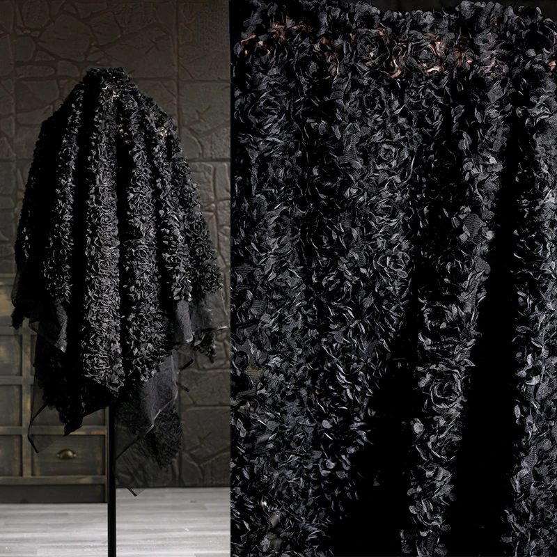 

Three-dimensional Pattern Embroidery Mesh Fabric Jacquard Dresses Wedding Dresses Stage Clothing Designer Fabrics