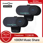 Гарнитура для мотоциклетного шлема FreedConn, Беспроводная Bluetooth-гарнитура для мотошлема, 1000 м, FM-радио, переговорное устройство