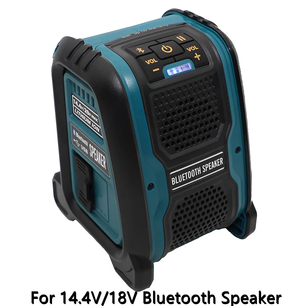 Акустическая система с Bluetooth и усилителем для MP3-плеера на батареях Li-ion 14,4В и 18В для инструментов Dewalt, Makita, Bosch, Milwaukee на 15Вт.