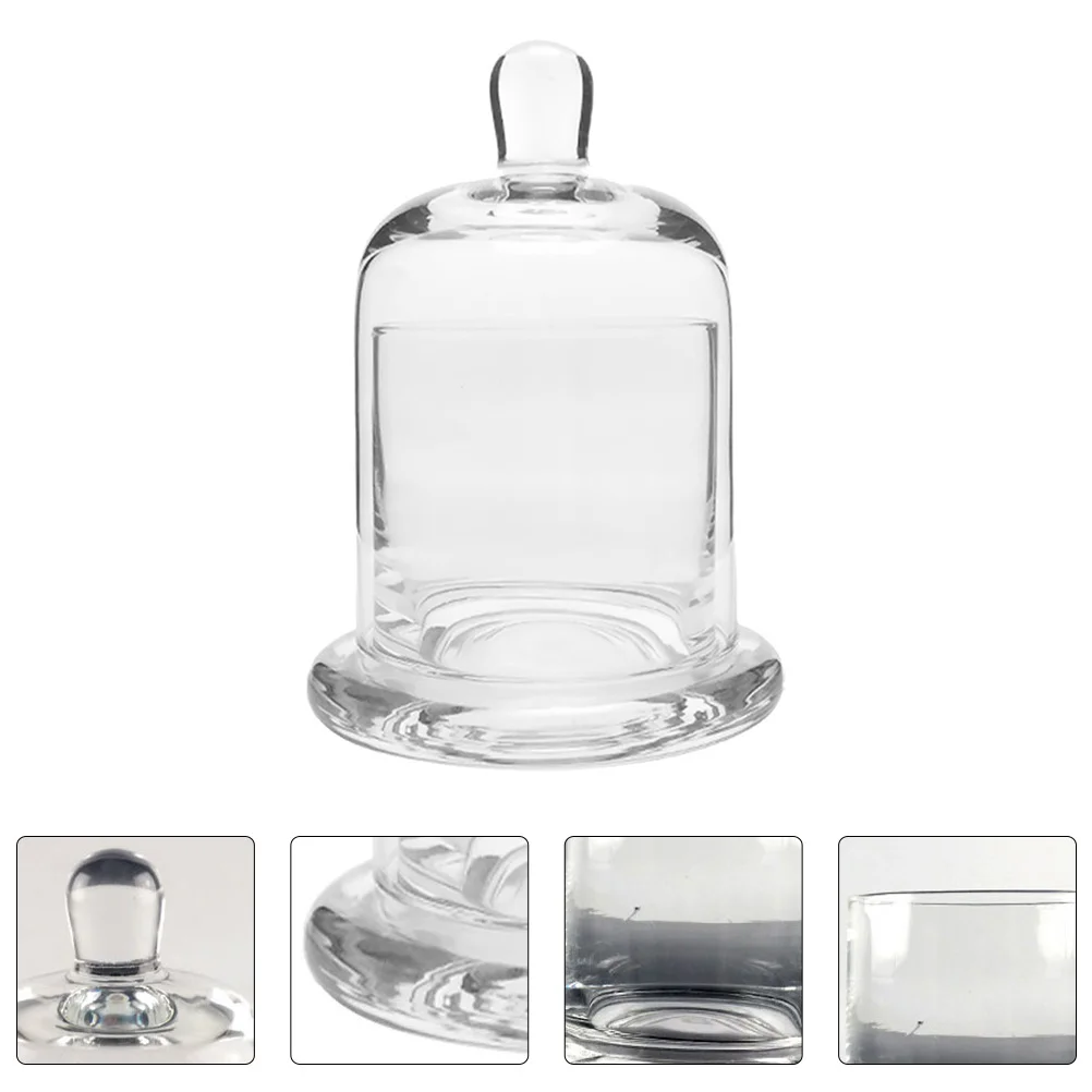 

Dome Cloche Holder Display Jar Scented Bell Cake Cup Cover Apothecary Clear Base Votive Tealight Candlestick Vintage Decorative