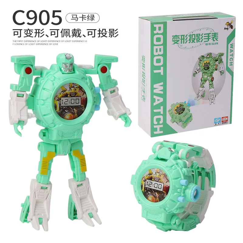 3 in 1 Boys Watch Toy Deformation Robot Projection Deformable Children's Cartoon Watch Birthday Gift Fun Kids Watches enlarge