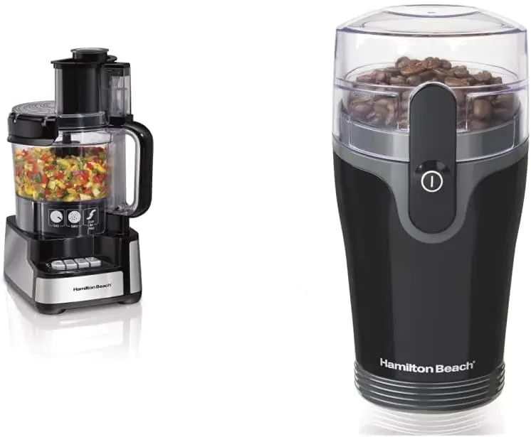 

& Snap Food Processor and Vegetable Chopper, Black (70725A) & Fresh Grind Electric Grinder for Beans, Spices and More,