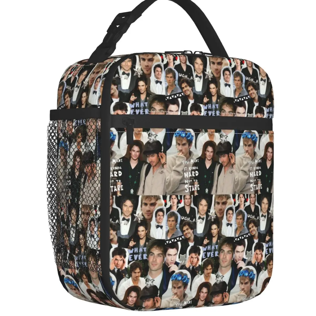 

The Vampire Diaries Damon Salvatore Collage Insulated Lunch Bag Horror TV Show Thermal Cooler Lunch Tote Office Work School