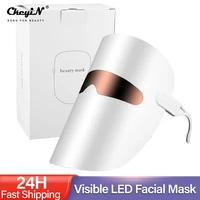 visible led photon light therapy facial mask skin rejuvenation anti aging wrinkle acne removal lifting tighten face spa beauty