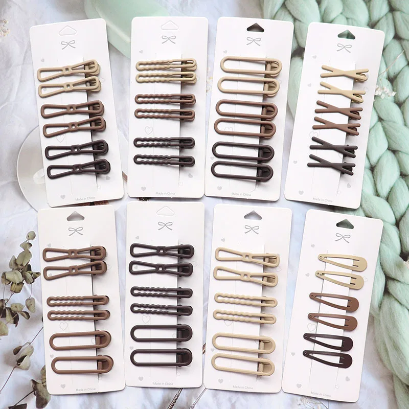 

Hair Clip Accessories for Women Pinzas Para El Cabello Clips Pince Cheveux for Girls Pelo Korean Cute Brown Side Femme Pins