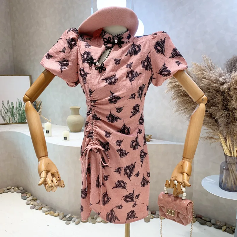 

Женское приталенное платье с высокой талией, облегающее ТРАПЕЦИЕВИДНОЕ ПЛАТЬЕ на шнуровке в стиле ретро, Новинка лета 2022