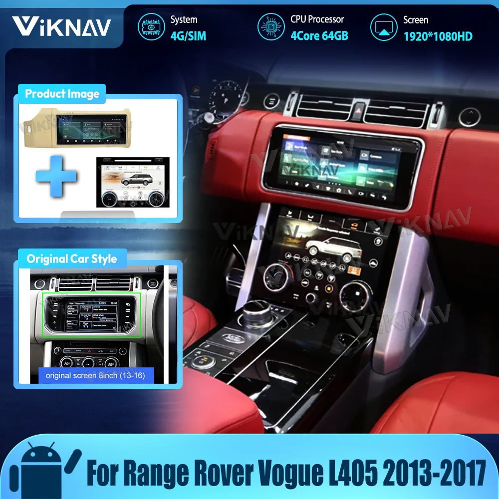

12.3inch Car Radio For Range Rover Vogue L405 2013-2017 Upgrade Multimedia Player Wireless CarPaly 8 Core GPS Navigation Stereo