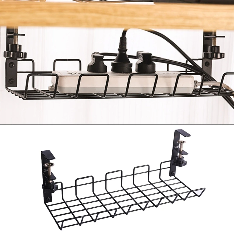 

Bottom Tray Line Wire Office Hanging Desk Socket Under Storage Home Organizers Management Cable Holder Finishing Rack Table Rack