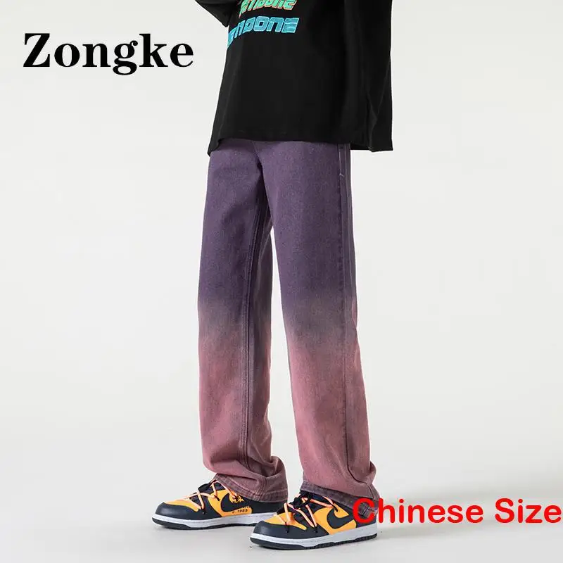 

Gradient Straught Jeans For Men Clothings Cargos Pants Mens Jeans Street Wear Chinese Size 5XL 2023 Spring New Arrivals