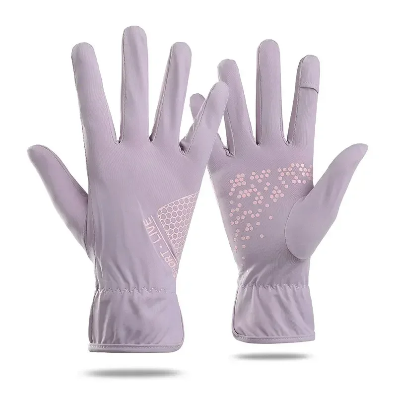 Солнцезащитные перчатки для женщин тонкие ледяные шелковые варежки с длинными