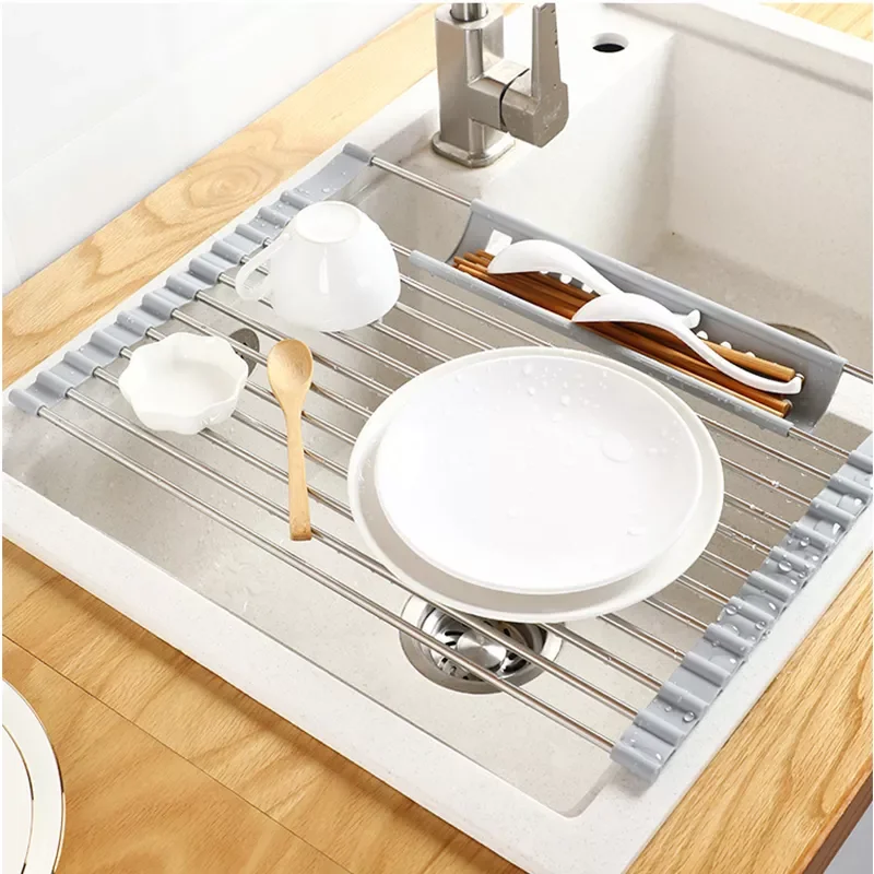 

NEW Multifunction Dish Drying Rack Sink Drain Rack Shelf Basket Bowl Sponge Holder Dish Drainer Dryer Tray Kitchen Storage Organ