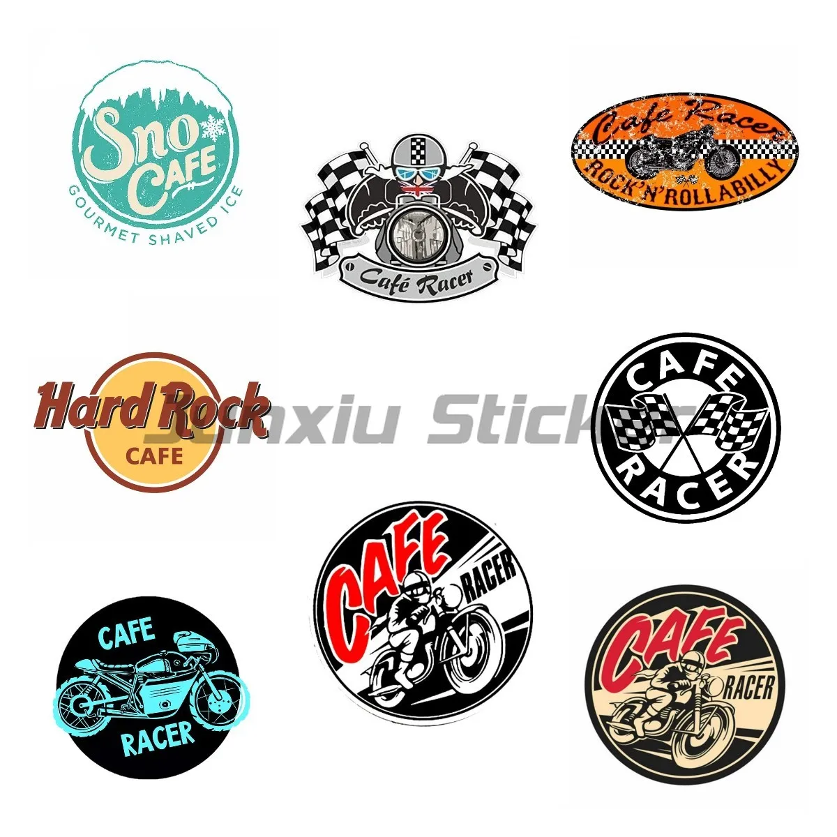 

CAFE RACER Adesivo для авто парабреzza Paraurti Casco Moto Decalcomania JDM Van Bike Offroad RV A4 Deco Meterial