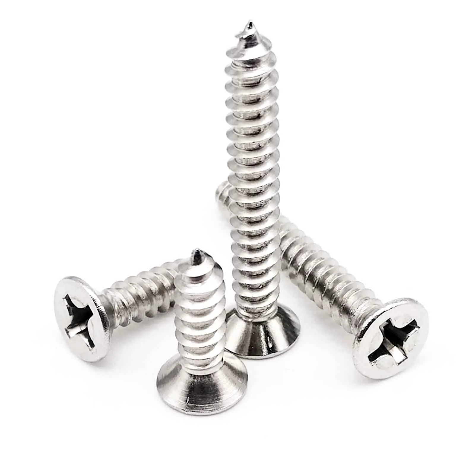 

M1 M1.2 M1.4 M1.7 M2 M2.6 M3 M3.5 M4 M5 M6 Mini 304 stainless steel Cross Phillips Flat Countersunk Head Self-tapping Wood Screw