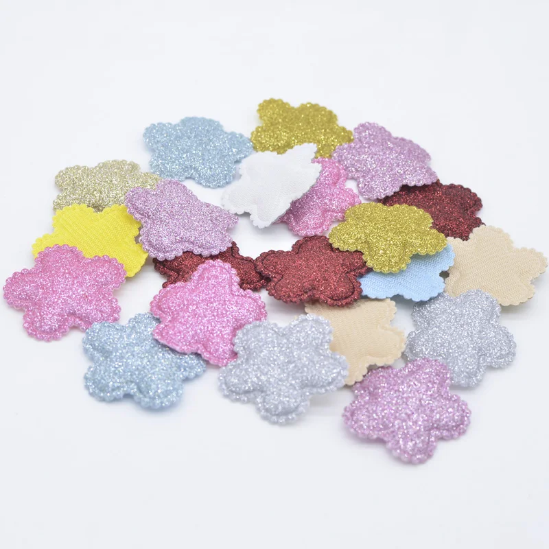 50 шт. 35 мм мягкая блестящая ткань Весенняя Цветочная аппликация для рукоделия