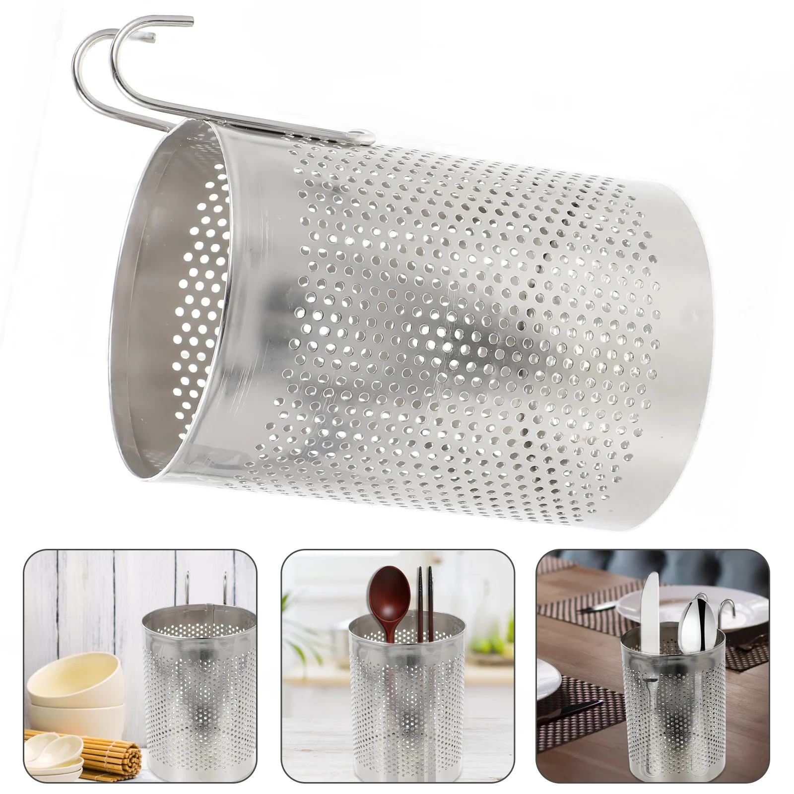 Daily Use Chopstick Drainer Mesh Design Utensil Drying Rack Sturdy Stainless Steel Cutlery Holder