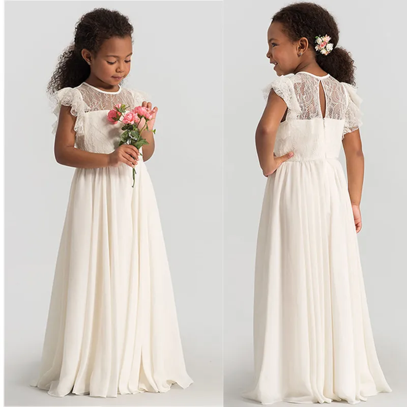 

Винтажное кружевное платье принцессы для девочек, длинное шифоновое Цветочное платье для причастия, для детей, для дня рождения, вечеринки, ...