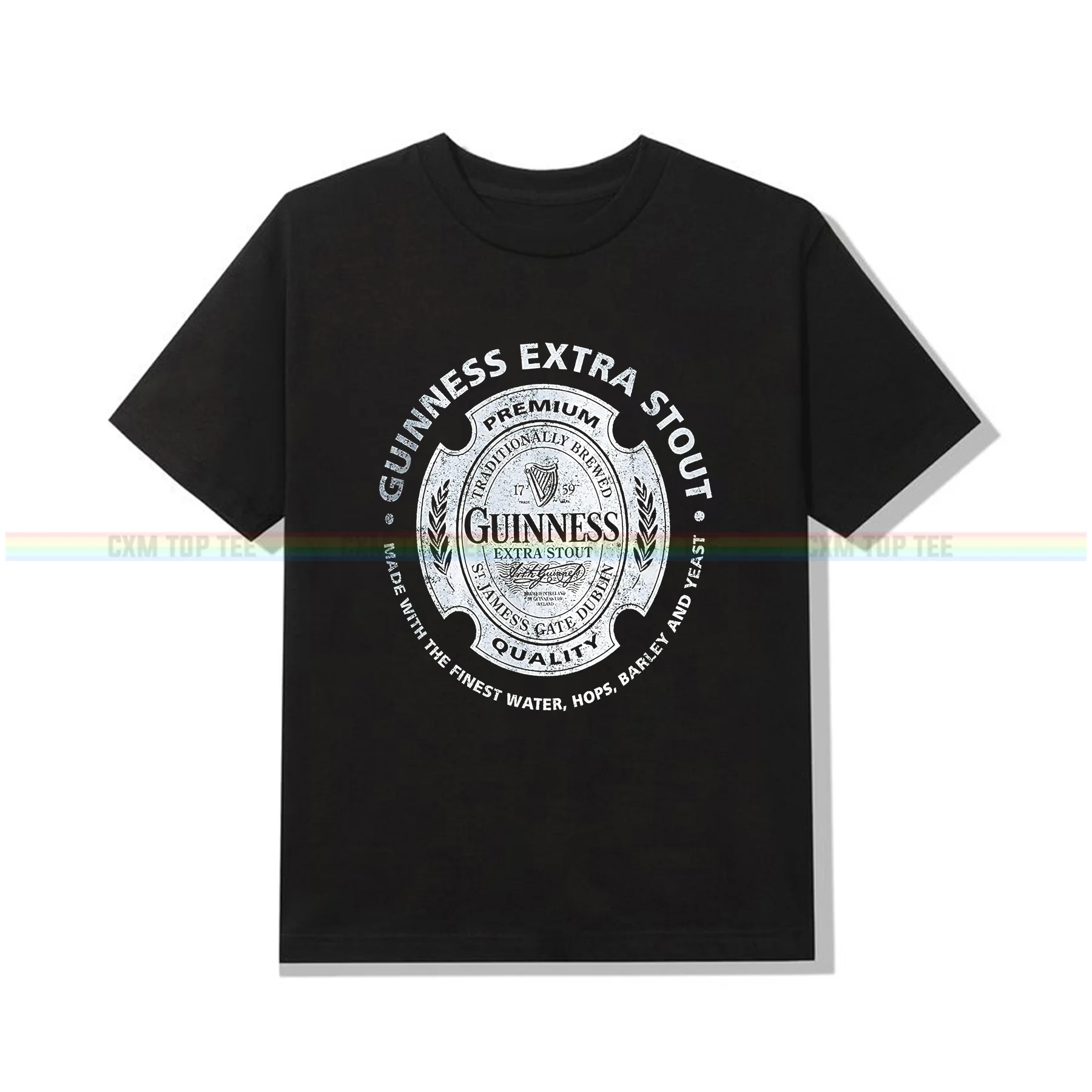 

Amazing Tee Male T Shirt Casual Unique Oversized Guinness Extra Stout Name Plate T-shirt Men T-shirts Graphic Short Sleeve S-3XL