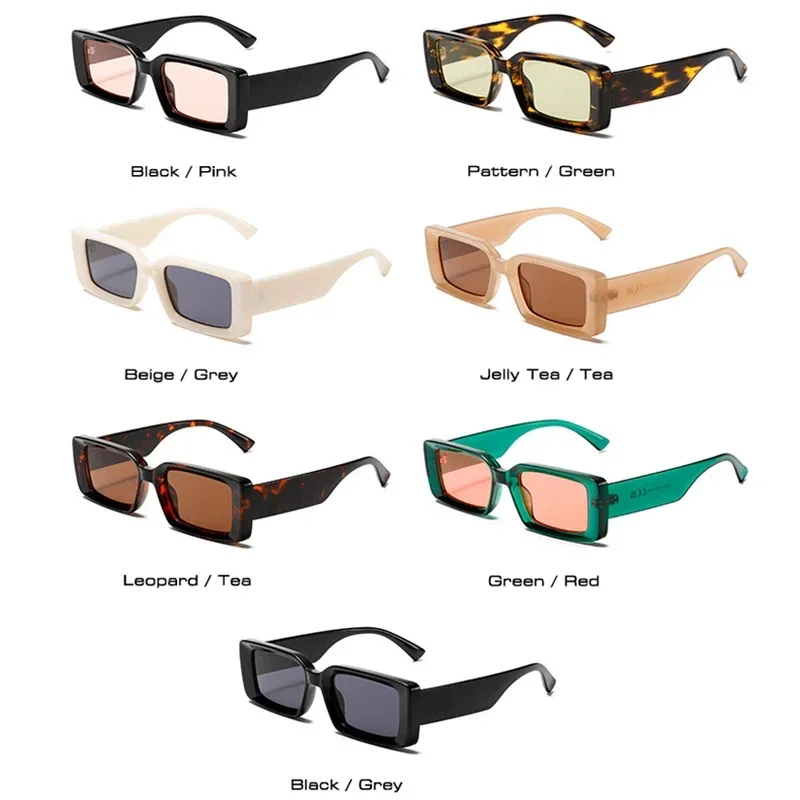 Модные маленькие прямоугольные солнцезащитные очки LNFCXI желеобразных цветов