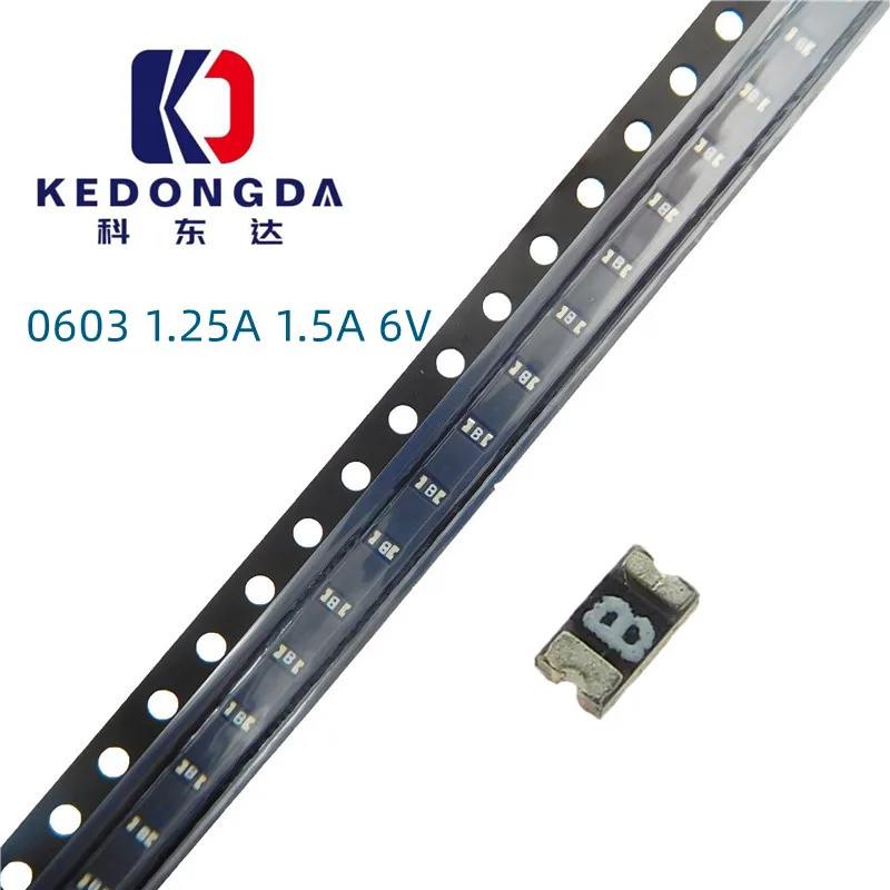 

0603 Gold self-recovery fuse 1.25A 1.5A 6V Silk Screen B Surface mount self-recovery fuse