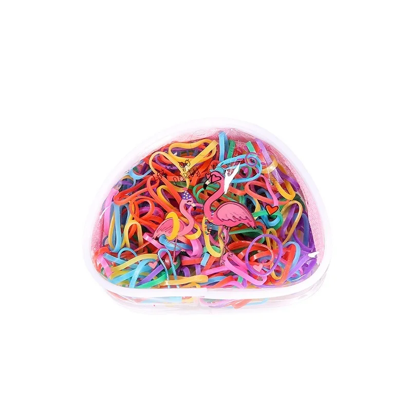 

Hot sale 260pcs pack zipper bag packaging kids hair ring one-time small rubber ponytail holder girls clear elastic hair bands