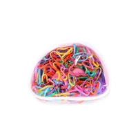 hot sale 260pcs pack zipper bag packaging kids hair ring one time small rubber ponytail holder girls clear elastic hair bands
