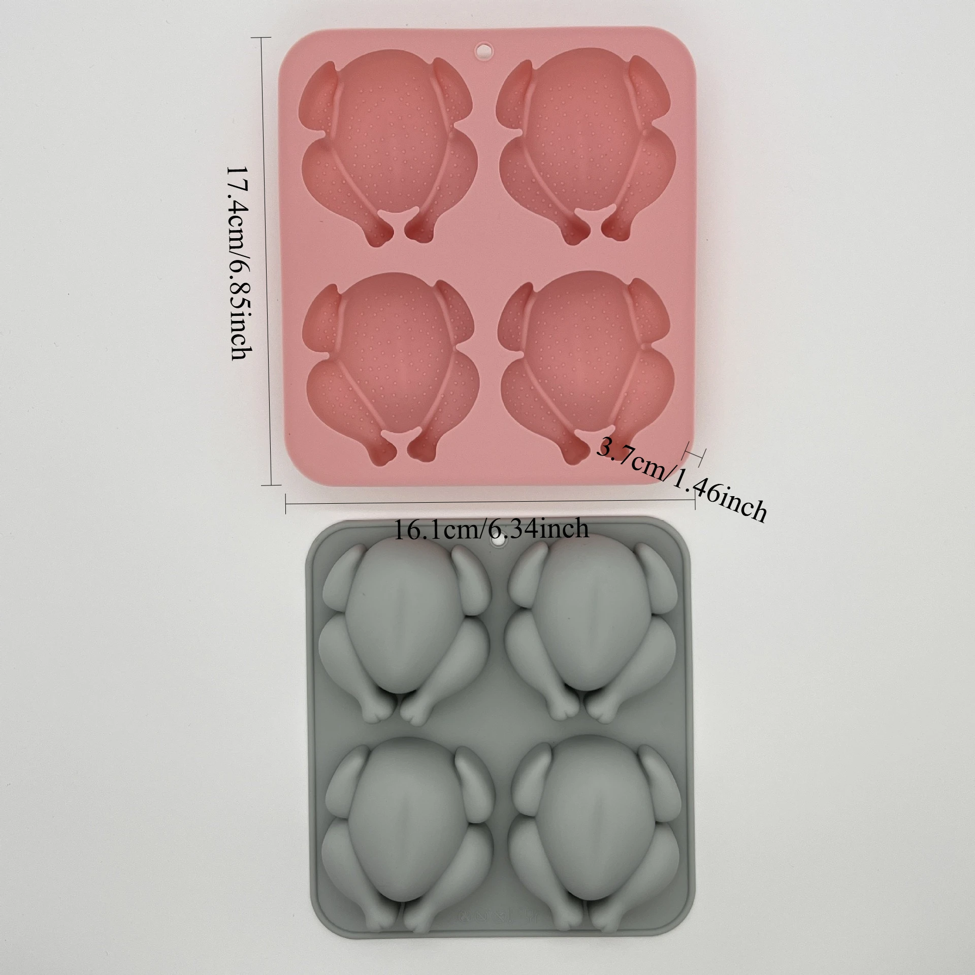 Фото Силиконовая форма для выпечки в виде курицы 3D, 4 ячейки, антипригарная, для шоколада, конфет, льда, инструмент для выпечки, для детских праздников №2