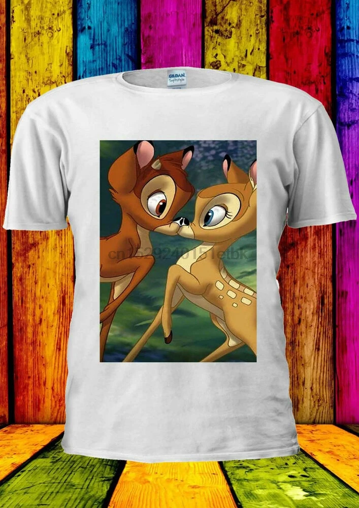 Футболка с надписью Бэмби Kiss Love Deer безрукавка топ для мужчин и женщин унисекс 061 |