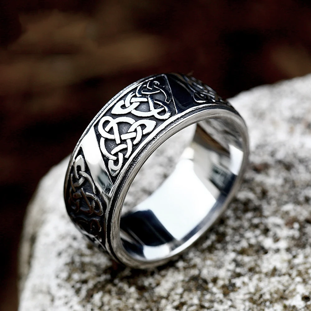 

316L Stainless Steel Viking Celtic Ring For Men Women Vintage Norse Odin Viking Rings Biker Amulet Jewelry Wholesale Size 7-13