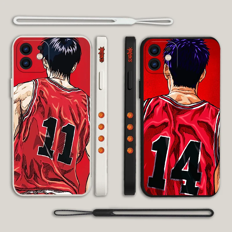 

Cartoon Japanese Anime Slam Dunk Phone Case For Samsung A53 A50 A12 A52 A51 A72 A73 A32 A22 A20 A30 A21S 4G 5G with Hand Strap