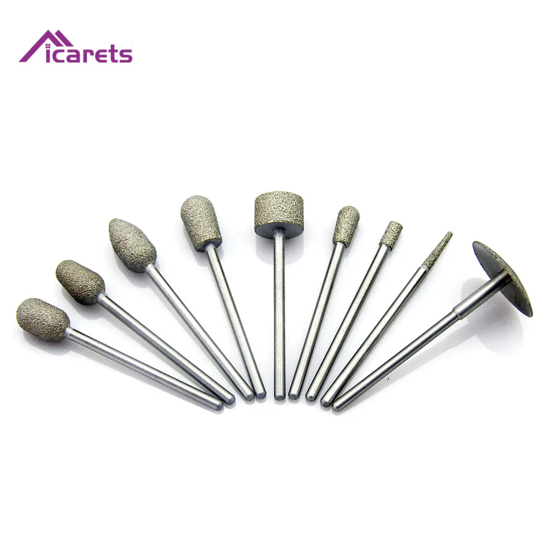 

ICARETS Vaccum Brazen Excellent Quality Diamond Podiatry Burs For Nails Grinding Head Foot Care