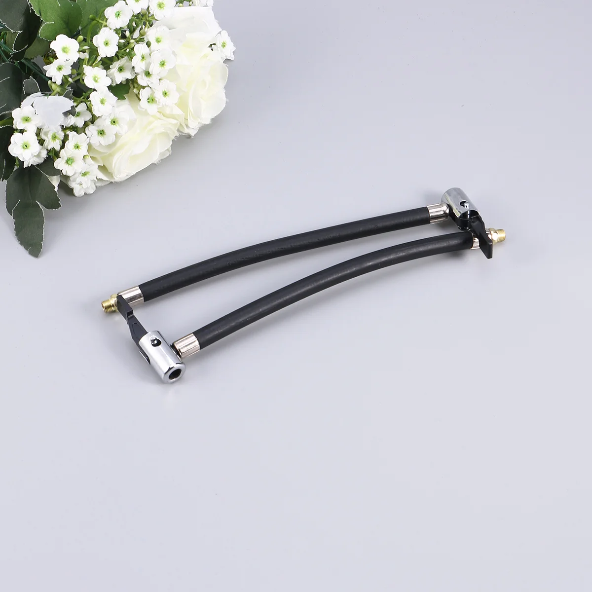 

2pcs Replacement Air Pump Extension Rubber Hose Inflator Pipe Cord (Black)
