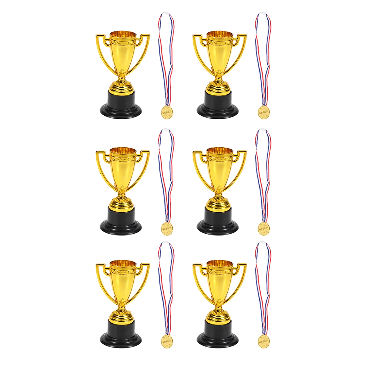 

12 Pcs Soccer Trophies Kids Mini Trophy Desktop Trophies Awards Plastic Medals Baseball Trophy Child