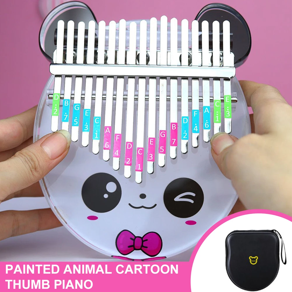

Kalimba Cartoon Animal Cute Thumb Piano for Kids 17 Keys Musical Instrument with Song Book Portable Storage Box Gift for Kids
