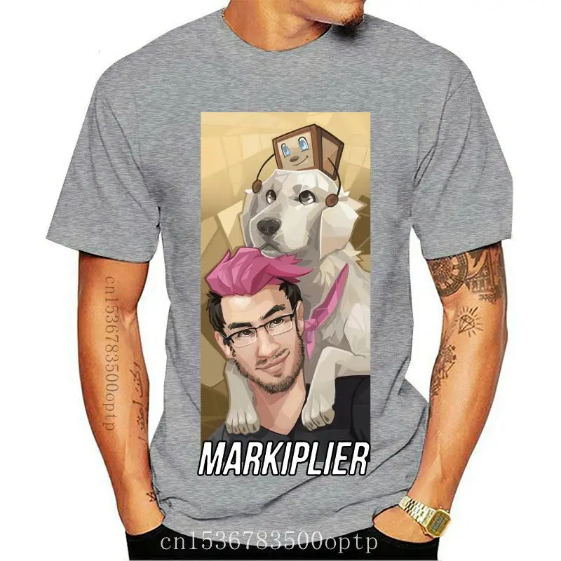 

Markiplier-Camiseta de algodón para hombre, camisa informal con cuello redondo, novedad, 2021