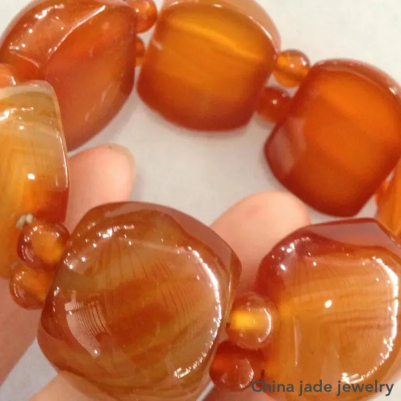 Браслет из натурального красного агата и нефрита для мужчин женщин