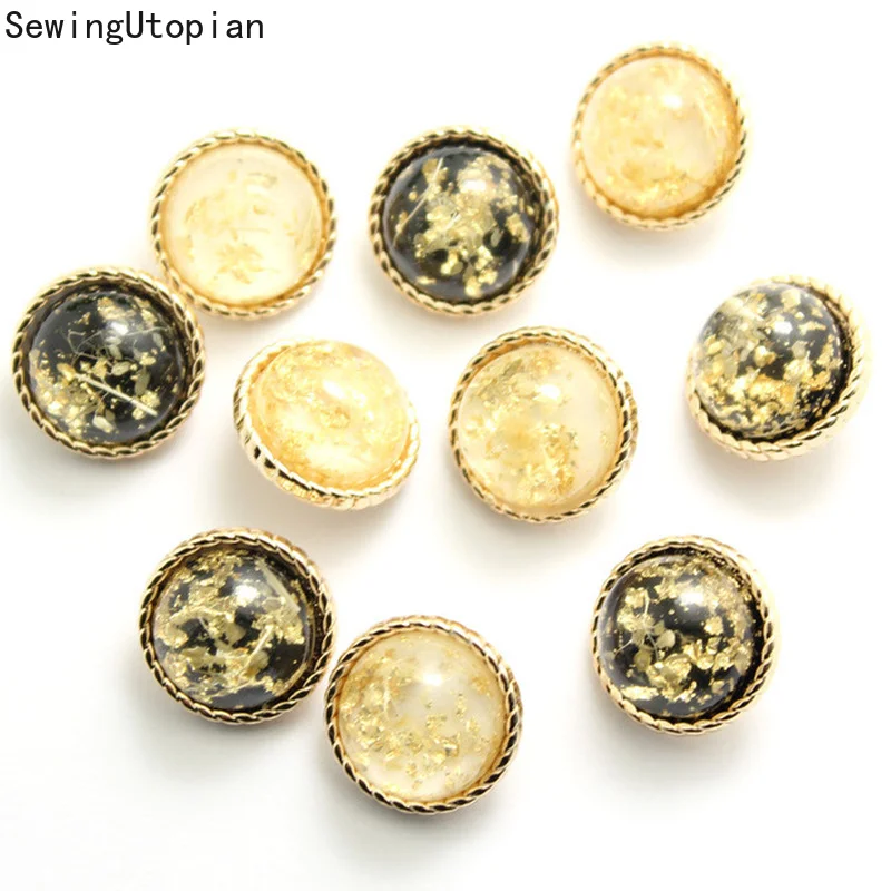 

5PCS Mushroom Metal Resin Combination Hand Sewing Button Windbreaker Suit Accessories Button 18-25mm Scrapbooking Accessories