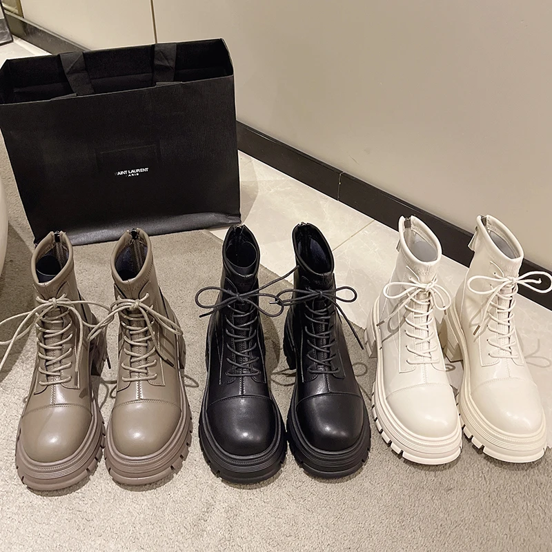 Женские ботинки из воловьей кожи с внутренним увеличением в британском стиле