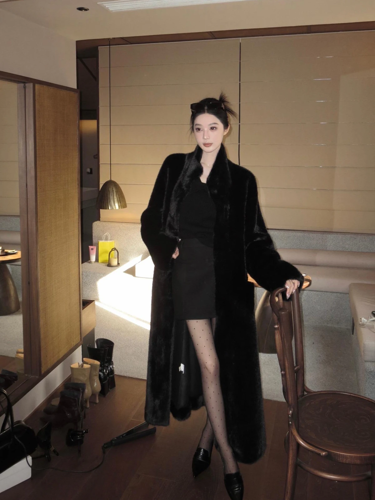 Tamboer Mink Velvet Environmental Protection Fur Mink coat Integrated Loose Korean Sle Outerwear Women Winter Long