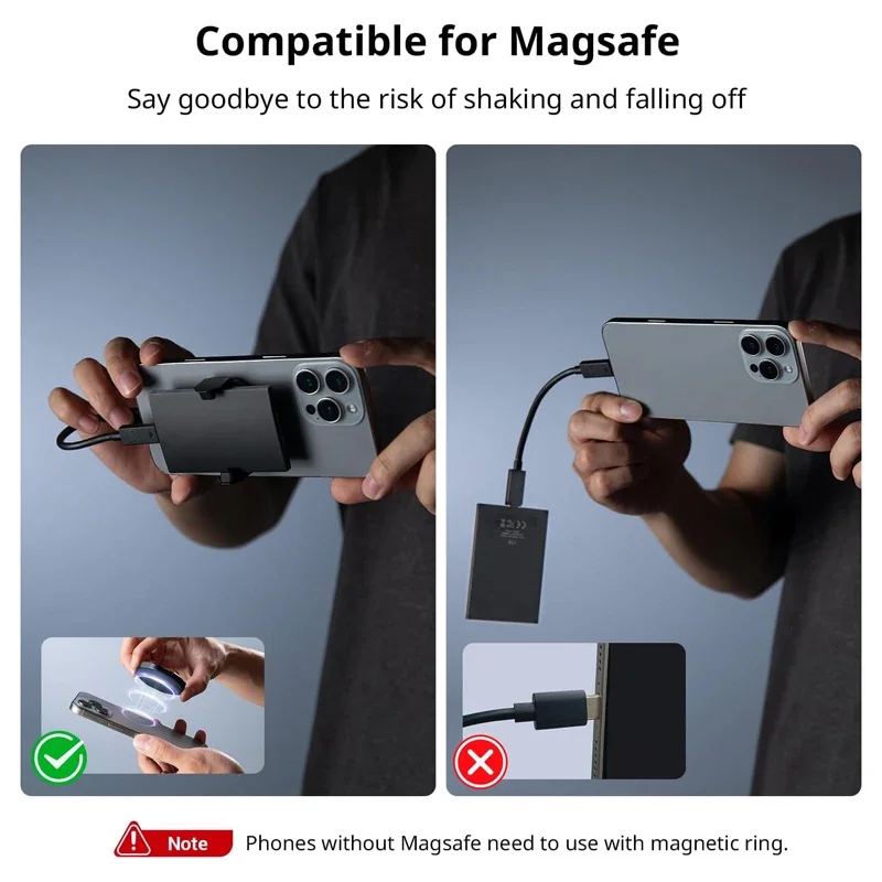 Фото Магнитный держатель SmallRig для SSD с MagSafe, крепление-зажим для телефона для внешних SSD Samsung T3/T5, iPhone, SanDisk -5157 №2
