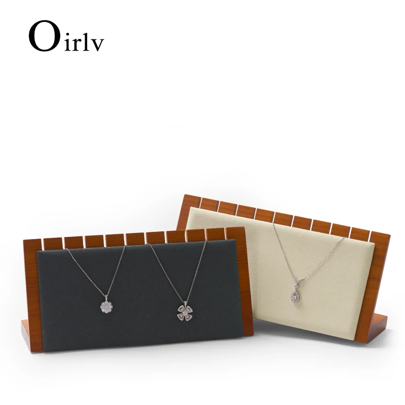 Oirlv Solid Wood Jewelry Stand Display Necklace Pendant Display Props Wooden Jewelry Rack Necklace Display Holder Stand For Sale