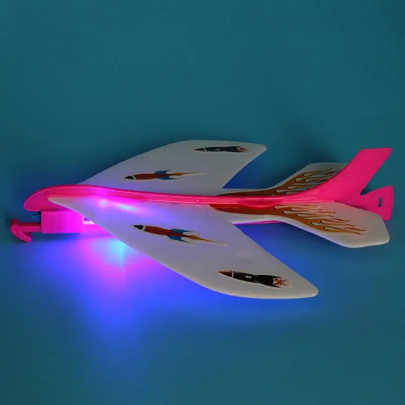 

Funny Ejection Illuminating Aircraft Model Elastic Gyro Aircraft Illuminating Elastic Plane Toy For Kids Adult